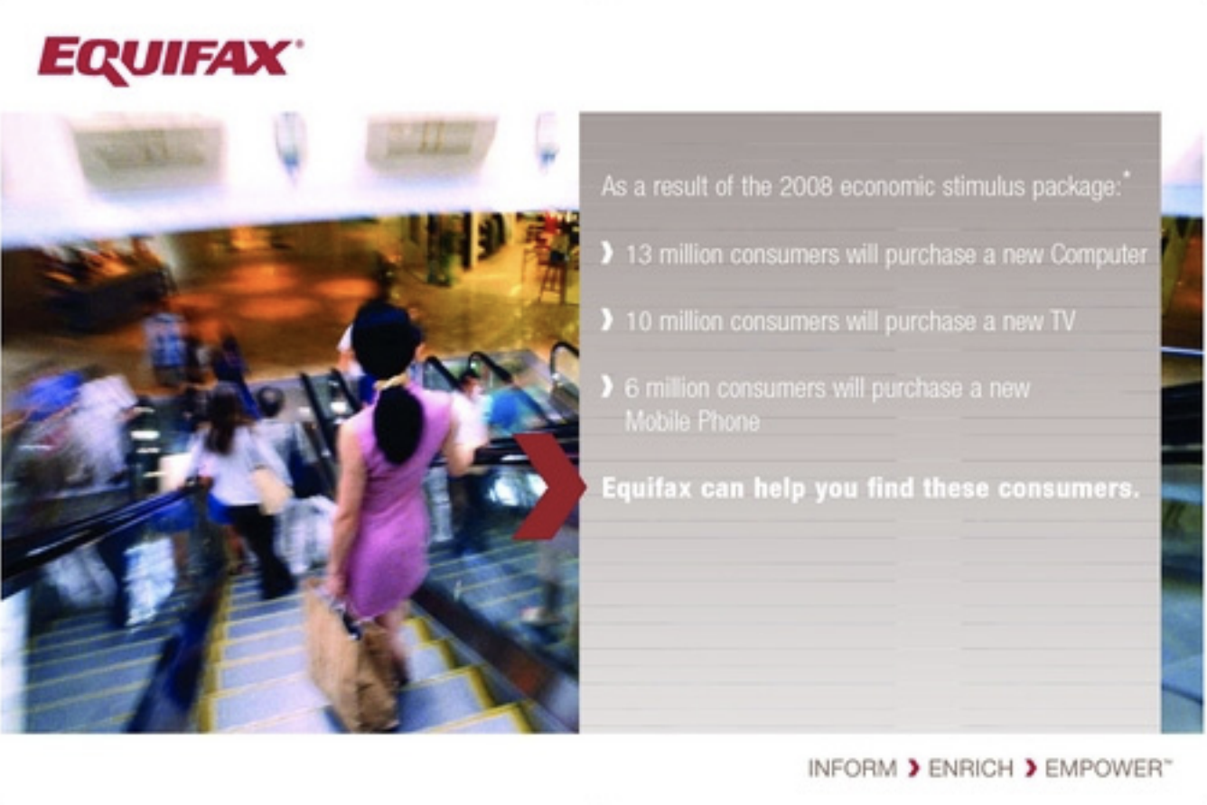 Equifax Tax Rebate Marketing Campaign Postcard